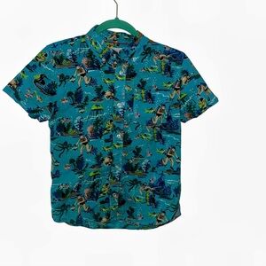 Mini boden boys blue scuba diver button shirt 100% cotton age 11 12 L like new